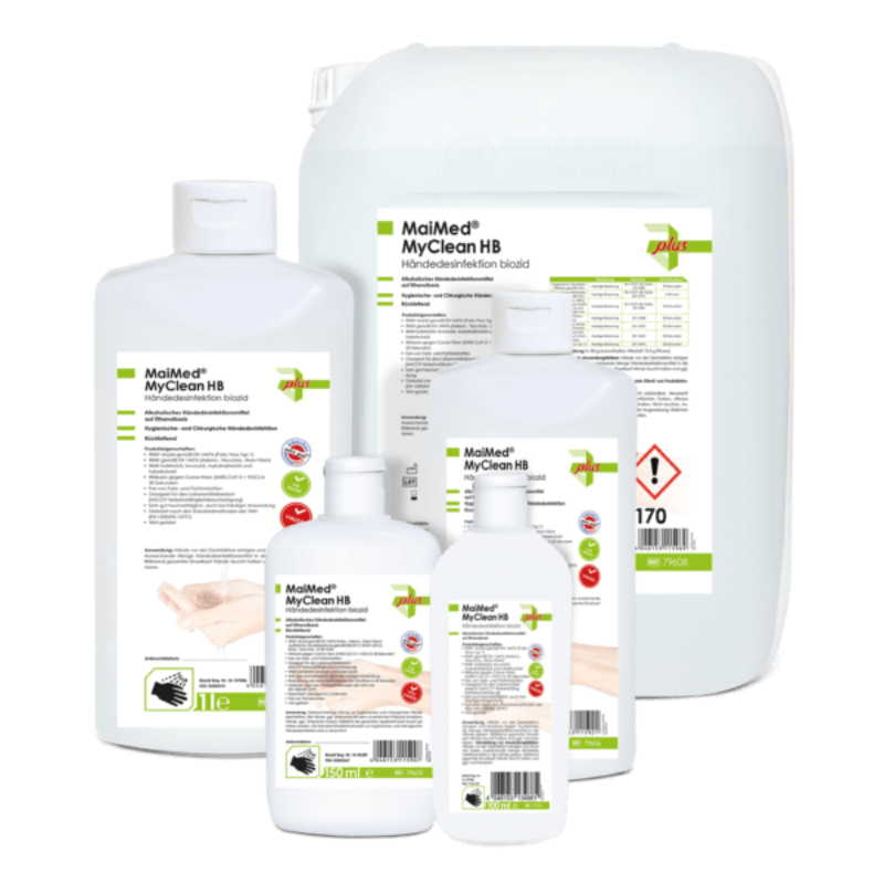 MaiMed® MyClean HB Händedesinfektion biozid Flasche und Kanister Dentalshop