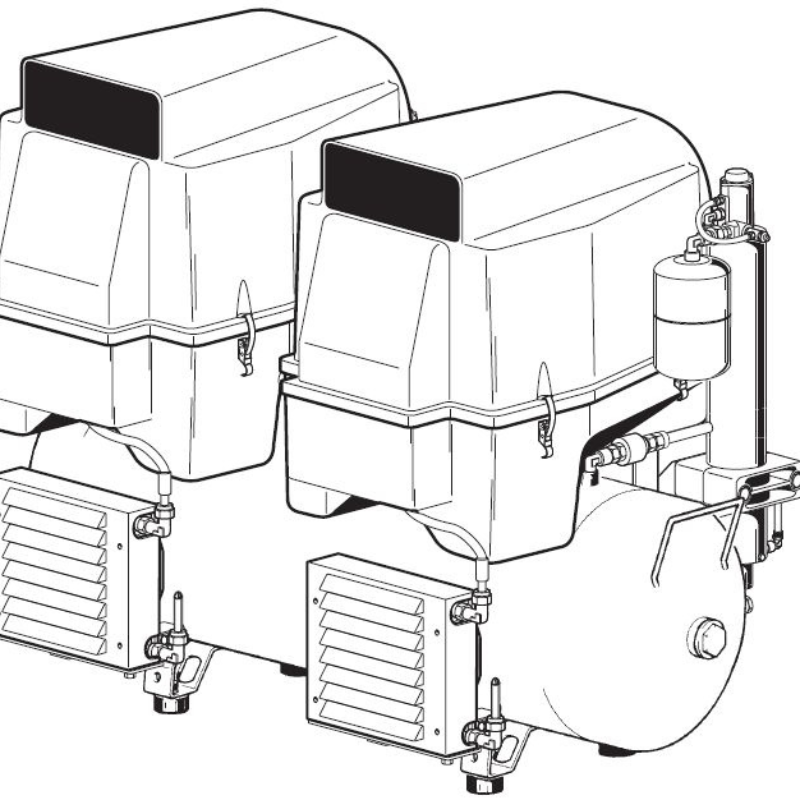 Cattani 3-Zylinder-Tandem-Kompressor mit 150l Tank - Behandler 6-8