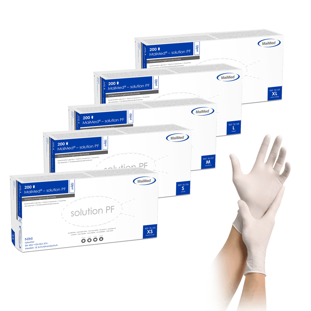 Besondere Merkmale Unsere MaiMed® – solution-Serie ist die latexfreie und kostengünstige Alternative zu unseren Einmalhandschuhen aus Latex. Diese Handschuhe enthalten keine Latexproteine und sind daher auch sehr gut für Allergiker geeignet. Sie sind sehr strapazierfähig, dehnbar und gewährleisten aufgrund ihrer texturierten Fingerspitzen einen optimalen Grip.