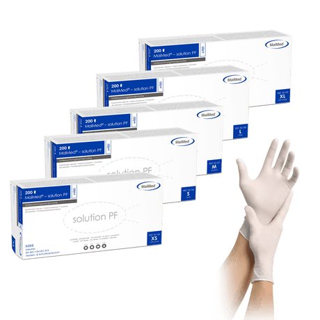 Besondere Merkmale Unsere MaiMed® – solution-Serie ist die latexfreie und kostengünstige Alternative zu unseren Einmalhandschuhen aus Latex. Diese Handschuhe enthalten keine Latexproteine und sind daher auch sehr gut für Allergiker geeignet. Sie sind sehr strapazierfähig, dehnbar und gewährleisten aufgrund ihrer texturierten Fingerspitzen einen optimalen Grip.