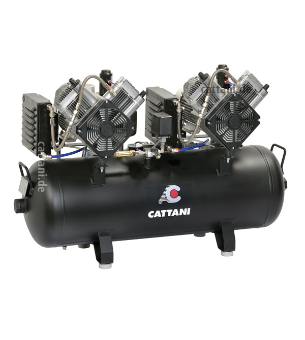 Cattani 2-Zylinder-Tandem-Kompressor mit 100l Tank - Behandler 4 Dentalshop