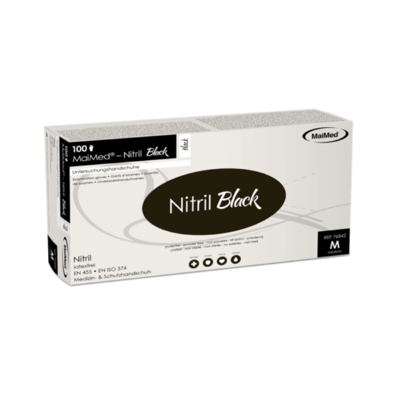 MaiMed® Nitrilhandschuhe Black PF Handschuh 3,40€/100 Stück Dentalbedarf schwarz