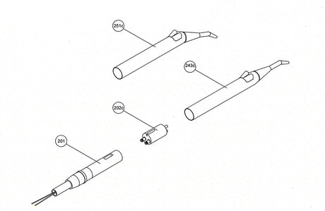 Luzzani MINIMATE® 3-Funktionsspritze abgewinkelt und gerade Dental  Explosionszeichnung 